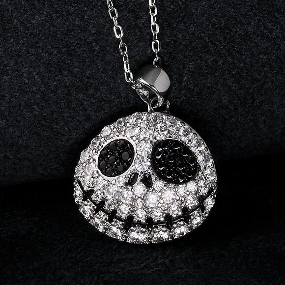 Sterling Silver Jack Skellington Necklace, Nightmare Before Christmas Charmed - Picture 6 of 7